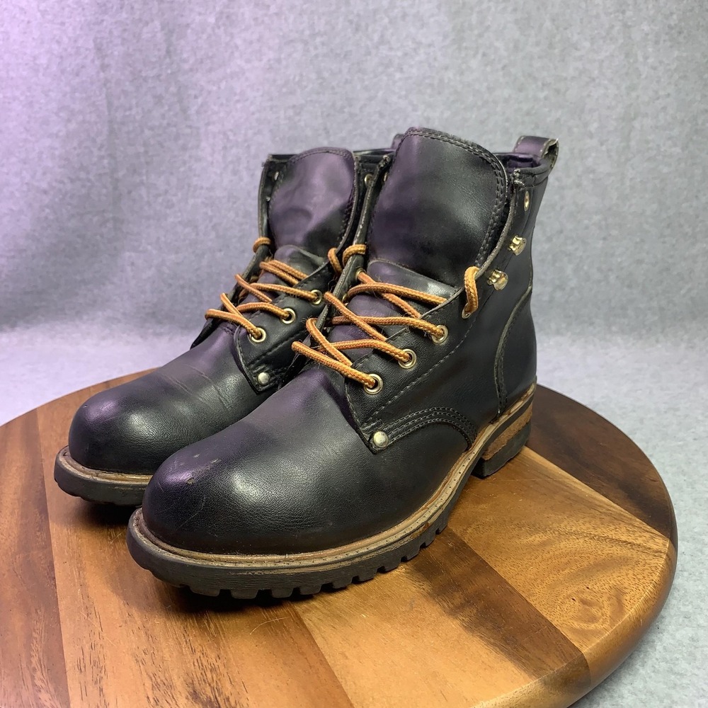 Rugged Outback Boots Mens Size 8.5‎ Black Combat Work Ankle Lace Up Lug Sole